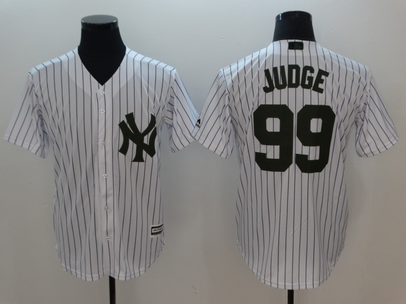 Men New York Yankees 99 Judge White Commemorative Edition Game MLB Jerseys
